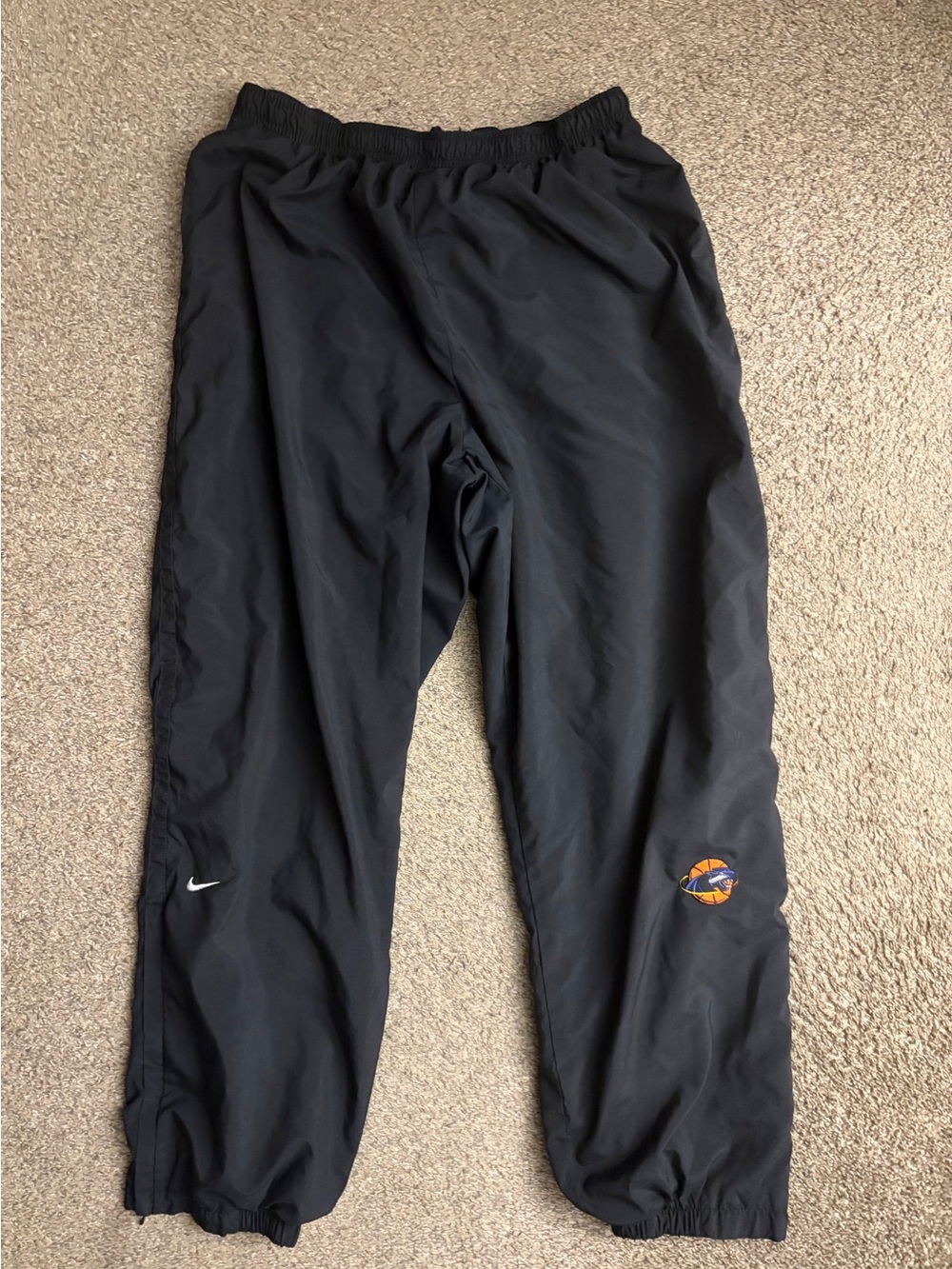 Nike Black track pants with Orange Basketball Patch